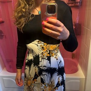 gorgeous vintage maxi dress with statement floral skirt 🖤💎🌼